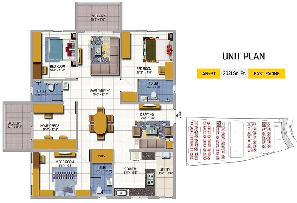 4 BHK Sky Suite Plan